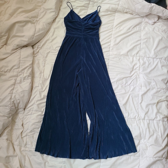 Astr Blue Ribbed Cut Out Jumpsuit - Picture 9 of 15